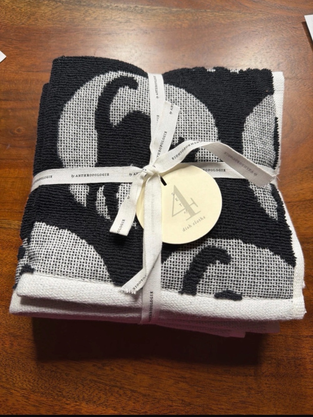 Anthropologie Halloween Icon Jacquard Dish Cloths - cat and ghost print